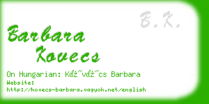 barbara kovecs business card